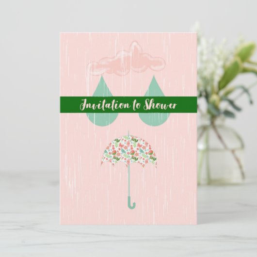 Bridal Shower Invitation in Pink Aankondiging (Staand voorkant)