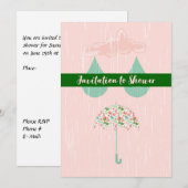Bridal Shower Invitation in Pink Aankondiging (Voorkant / Achterkant)