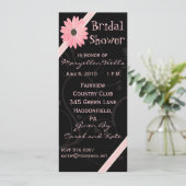 Bridal Shower Invitation in Pink en Black Kaart (Staand voorkant)