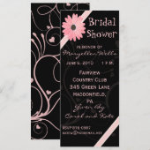 Bridal Shower Invitation in Pink en Black Kaart (Voorkant / Achterkant)
