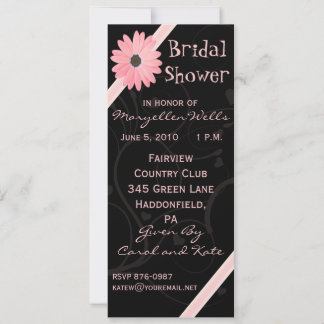 Bridal Shower Invitation in Pink en Black Kaart