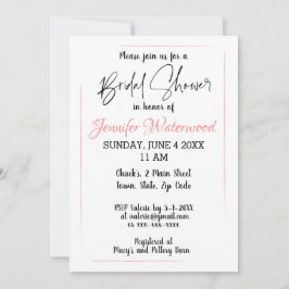 BRIDAL SHOWER Invitation Kaart