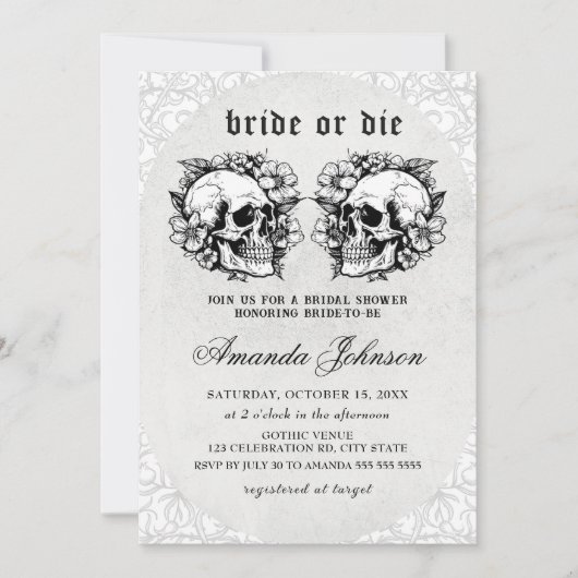 Bridal Shower Invitation Kaart (Voorkant)