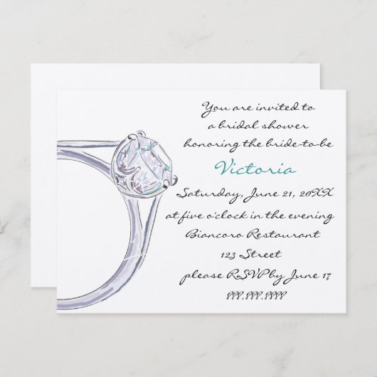 BRIDAL SHOWER INVITATION KAART (Voorkant / Achterkant)