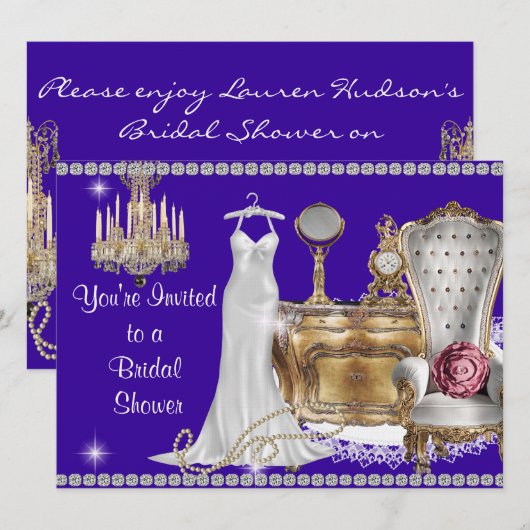  BRIDAL SHOWER INVITATION KAART (Voorkant / Achterkant)
