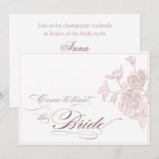BRIDAL SHOWER INVITATION KAART (Voorkant / Achterkant)