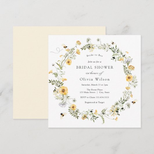 Bridal Shower Invitation Kaart (Voorkant / Achterkant)