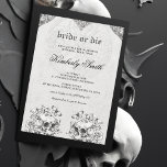 Bridal Shower Invitation Kaart<br><div class="desc">Bereid je voor op een vrijgezellenfeest dat strak, moedig en onvergeeflijk is met onze Bride of Die Gothic Bridal Shower Invitation. Deze uitnodiging is de perfecte manier om de toon te zetten voor een vrijgezellenfeest dat de unieke en niet-traditionele stijl van de bruid-aan-zijn viert. Met een stijlvol en strak gotisch...</div>