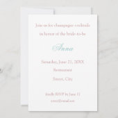 BRIDAL SHOWER INVITATION KAART (Achterkant)