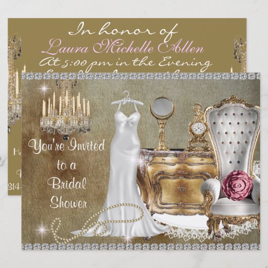  BRIDAL SHOWER INVITATION KAART (Voorkant / Achterkant)
