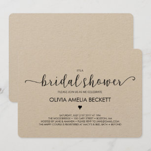Bridal Shower Invitation - Kraft Kaart