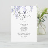 Bridal Shower Invitation Lavender Wisteria Kaart (Staand voorkant)