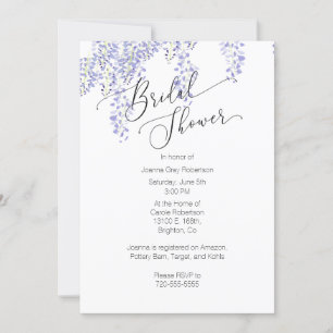 Bridal Shower Invitation Lavender Wisteria Kaart