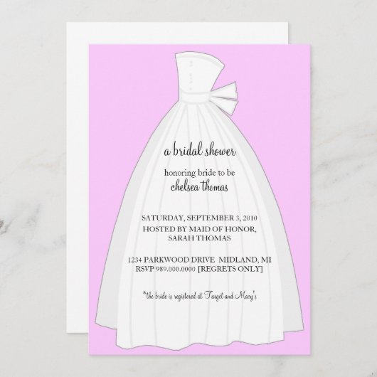 Bridal Shower Invitation {Licht Roze} Kaart (Voorkant / Achterkant)