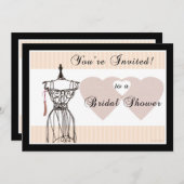 Bridal Shower Invitation Mannequin Kaart (Voorkant / Achterkant)