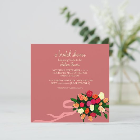 Bridal Shower Invitation [Mauve] Kaart (Staand voorkant)