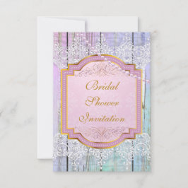 Bridal Shower Invitation Mint Blue & Lace Kaart