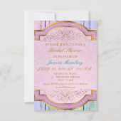 Bridal Shower Invitation Mint Blue & Lace Kaart (Achterkant)