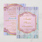 Bridal Shower Invitation Mint Blue & Lace Kaart (Voorkant / Achterkant)