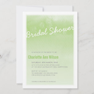 BRIDAL SHOWER INVITATION : ombre waterverf green Kaart