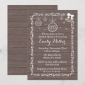 Bridal Shower Invitation Ornament Rustic Wood Kaart (Voorkant / Achterkant)