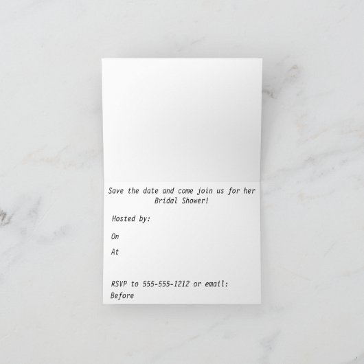 Bridal Shower Invitation Paars and White Orchids (Binnen)