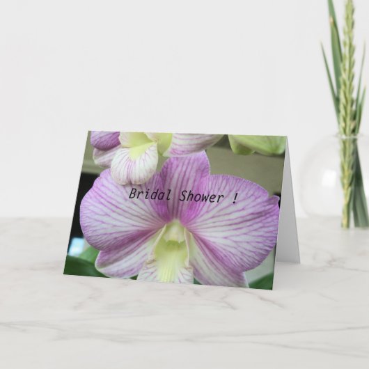 Bridal Shower Invitation Paars and White Orchids (Voorkant)