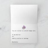 Bridal Shower Invitation Paars and White Orchids (Binnen)