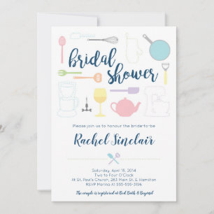 Bridal Shower Invitation - Pastel Kitchen Thema Kaart