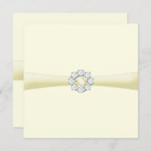 Bridal Shower Invitation Pearl & Diamond Broach Kaart (Voorkant / Achterkant)