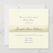 Bridal Shower Invitation Pearl & Diamond Broach Kaart (Achterkant)