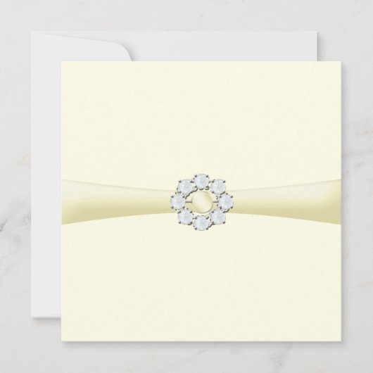 Bridal Shower Invitation Pearl & Diamond Broach Kaart (Voorkant)
