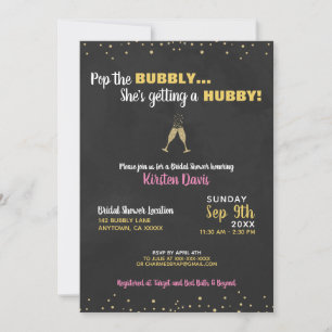 Bridal Shower Invitation Pop the Bubble Kaart