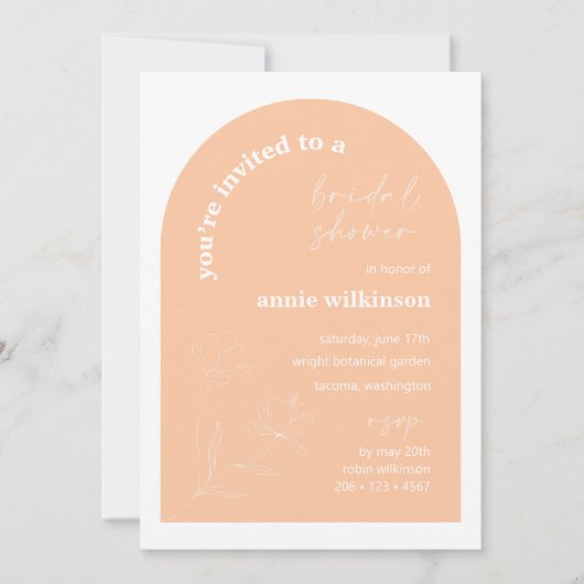 Bridal Shower Invitation Retro Wedding Party A115 Kaart (Voorkant)