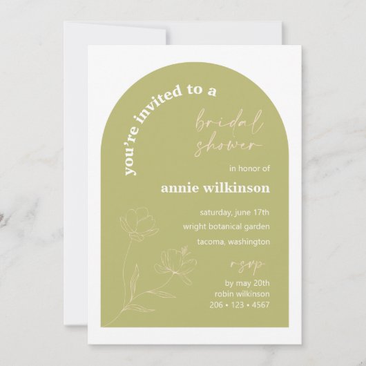Bridal Shower Invitation Retro Wedding Party A115 Kaart (Voorkant)