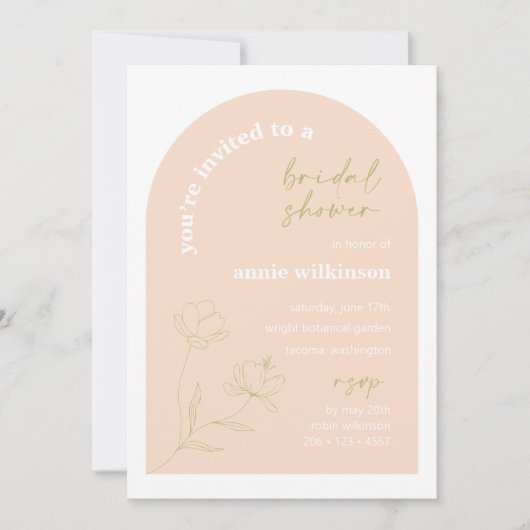 Bridal Shower Invitation Retro Wedding Party A115 Kaart (Voorkant)