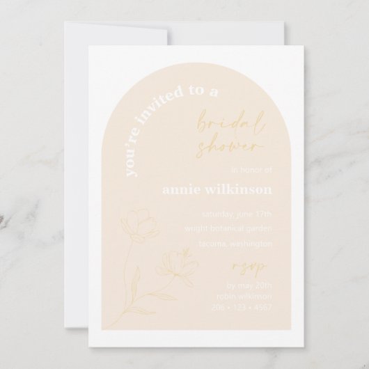 Bridal Shower Invitation Retro Wedding Party A115 Kaart (Voorkant)