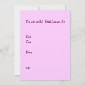 Bridal Shower Invitation, roze bloem. Kaart (Achterkant)