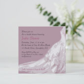 Bridal Shower Invitation : Roze jurk Kaart (Staand voorkant)
