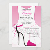 Bridal Shower Invitation roze Tutu High Heed Kaart (Voorkant / Achterkant)