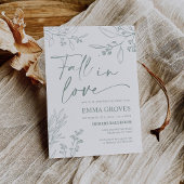Bridal Shower Invitation, Sage Groene Herfst in Li Kaart