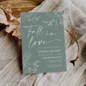 Bridal Shower Invitation, Sage Groene Herfst in Li Kaart