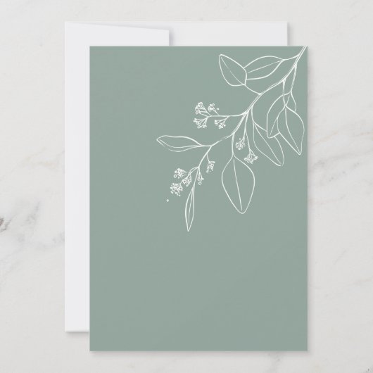 Bridal Shower Invitation, Sage Groene Herfst in Li Kaart (Achterkant)