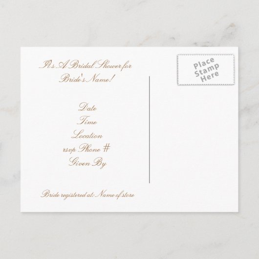 Bridal Shower Invitation Sjabloon (Achterkant)