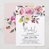 Bridal Shower Invitation Sjabloon bewerkbaar roze Kaart (Voorkant / Achterkant)