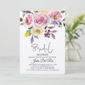 Bridal Shower Invitation Sjabloon bewerkbaar roze Kaart (Staand voorkant)