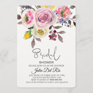 Bridal Shower Invitation Sjabloon bewerkbaar roze Kaart