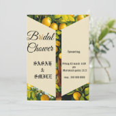Bridal Shower Invitation Sjabloon Yellow Lemon Med Kaart (Staand voorkant)