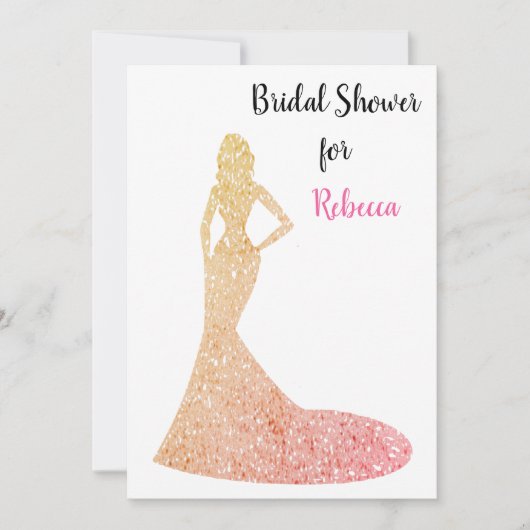 Bridal Shower Invitation - Sparkle and Shine Kaart (Voorkant)
