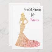 Bridal Shower Invitation - Sparkle and Shine Kaart (Voorkant / Achterkant)